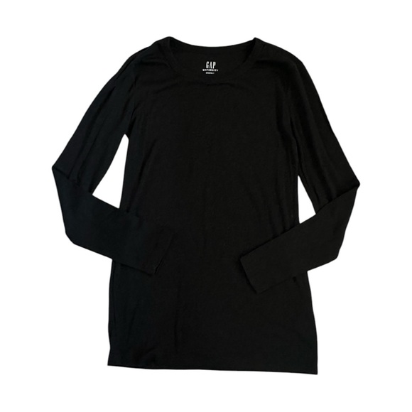 Gap Maternity Black Modern Crewneck Long Sleeve Tee Shirt - Picture 3 of 7